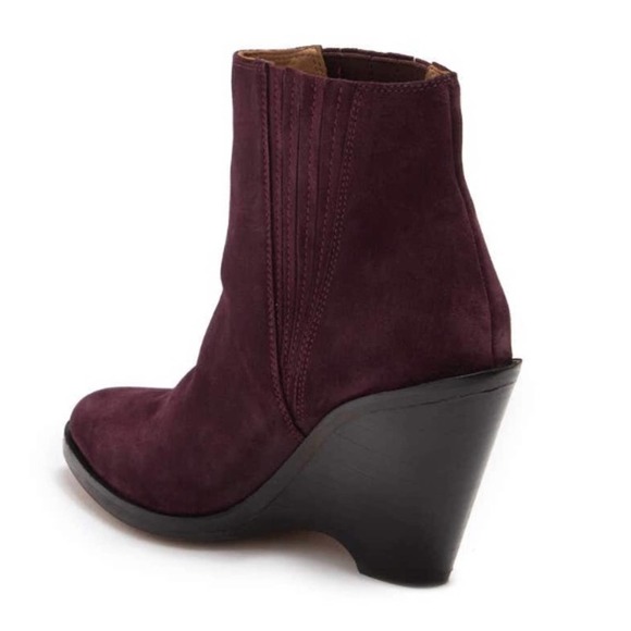 Seychelles Park Suede Wedge Bootie In Purple Size 8 New - Picture 3 of 14